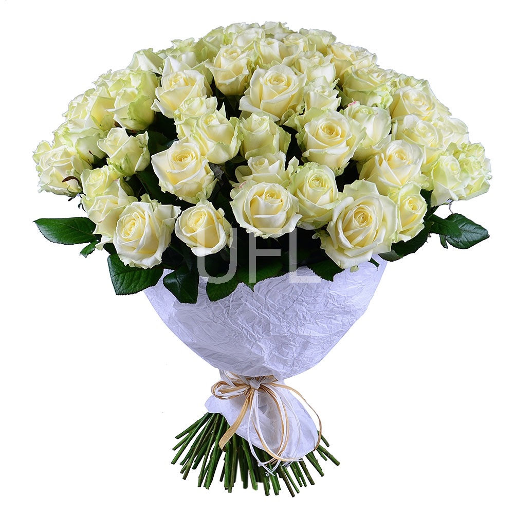 101 белая роза Брен-Сюр-Алон