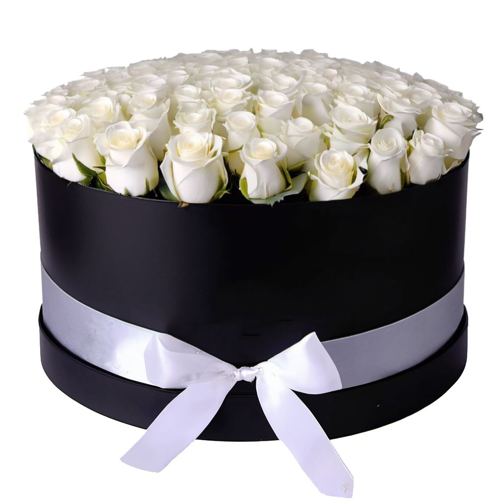 101 white roses in a box Alcalb-de-Henares