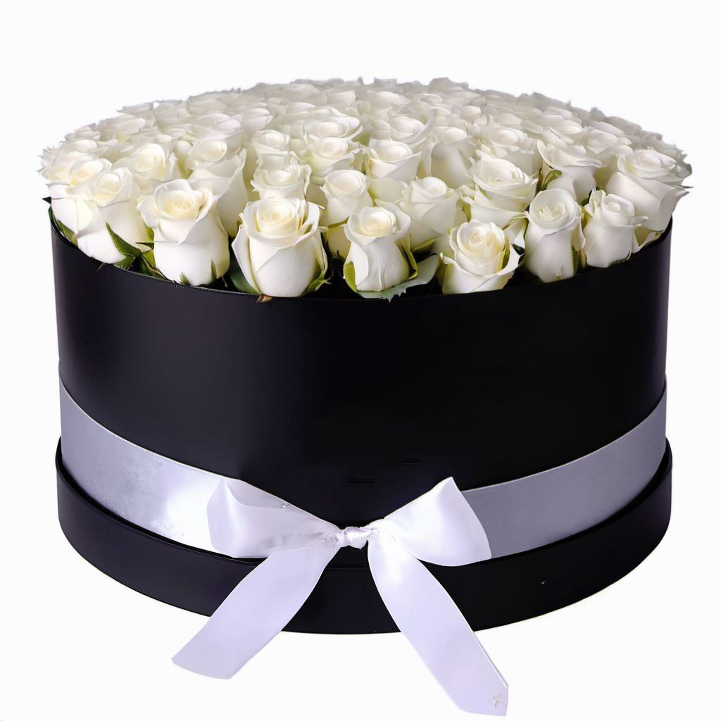 101 white roses in a box Izyaslav