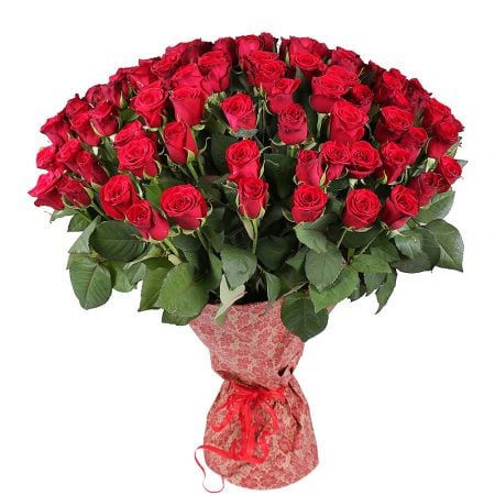 101 импортная красная роза Варва