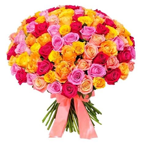 Из 101 разноцветной розы Брест (Беларусь)