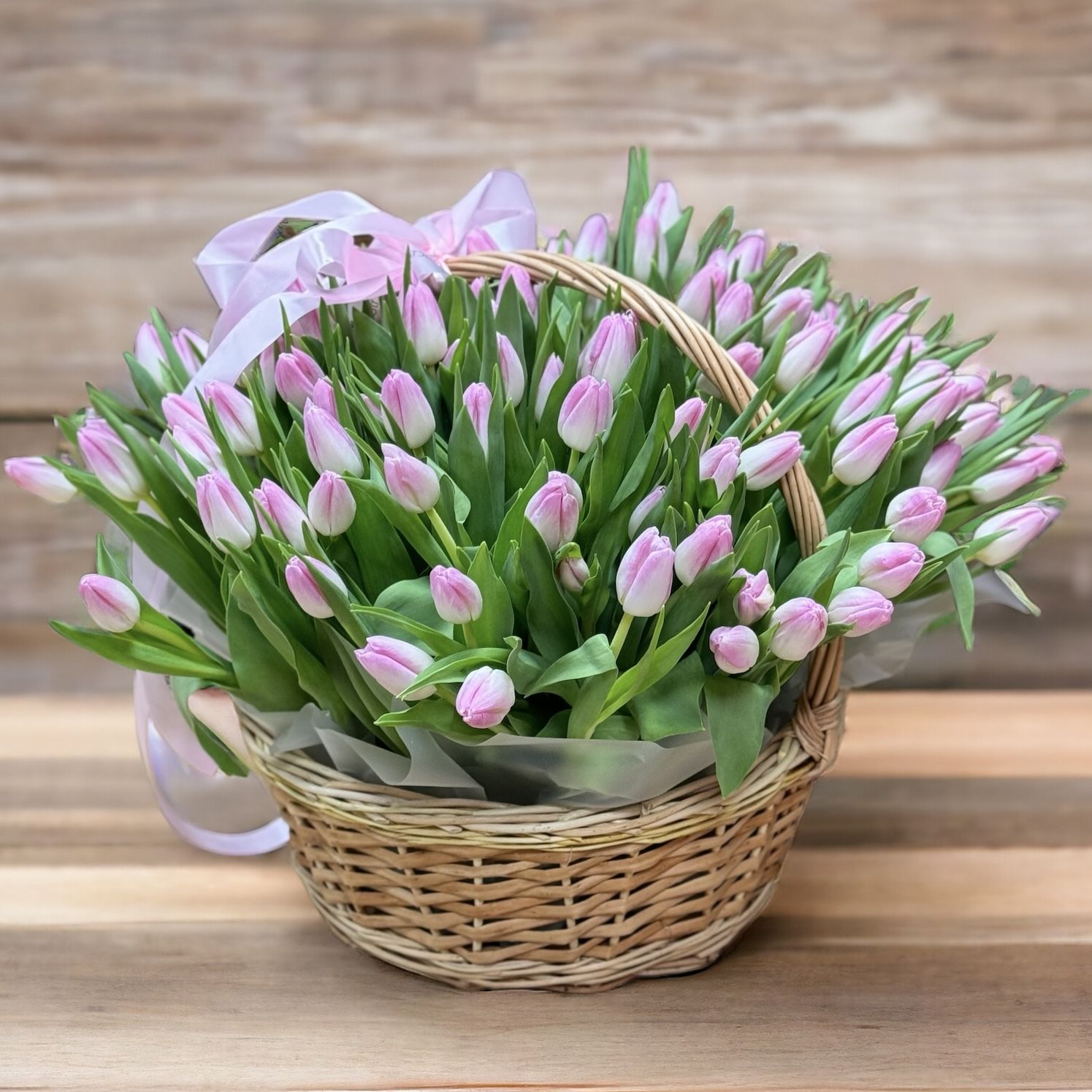 101 tulips in a basket Kiev