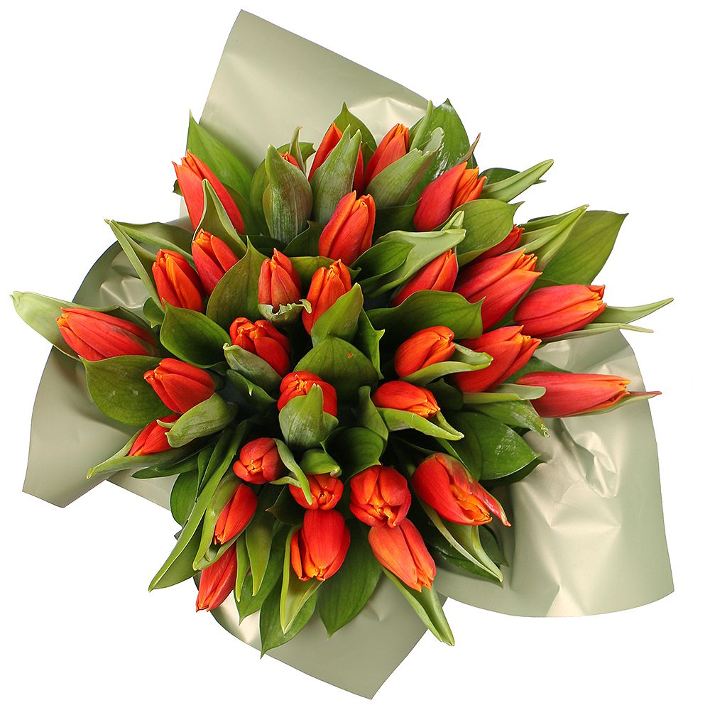 Box with tulips