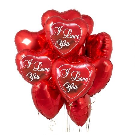 15 red heart balloons Chernigov