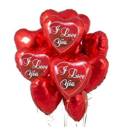 15 red heart balloons Pavlograd