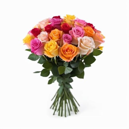 15 різнокольорових троянд Лінкольн