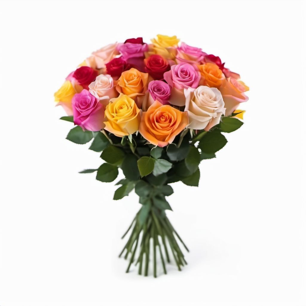 15 разноцветных роз Ариндж