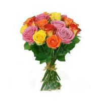 15 multicolored roses