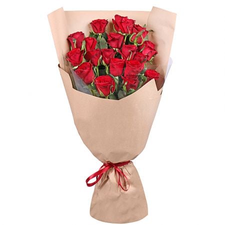 Букет 19 красных роз (высокие) Амстердам