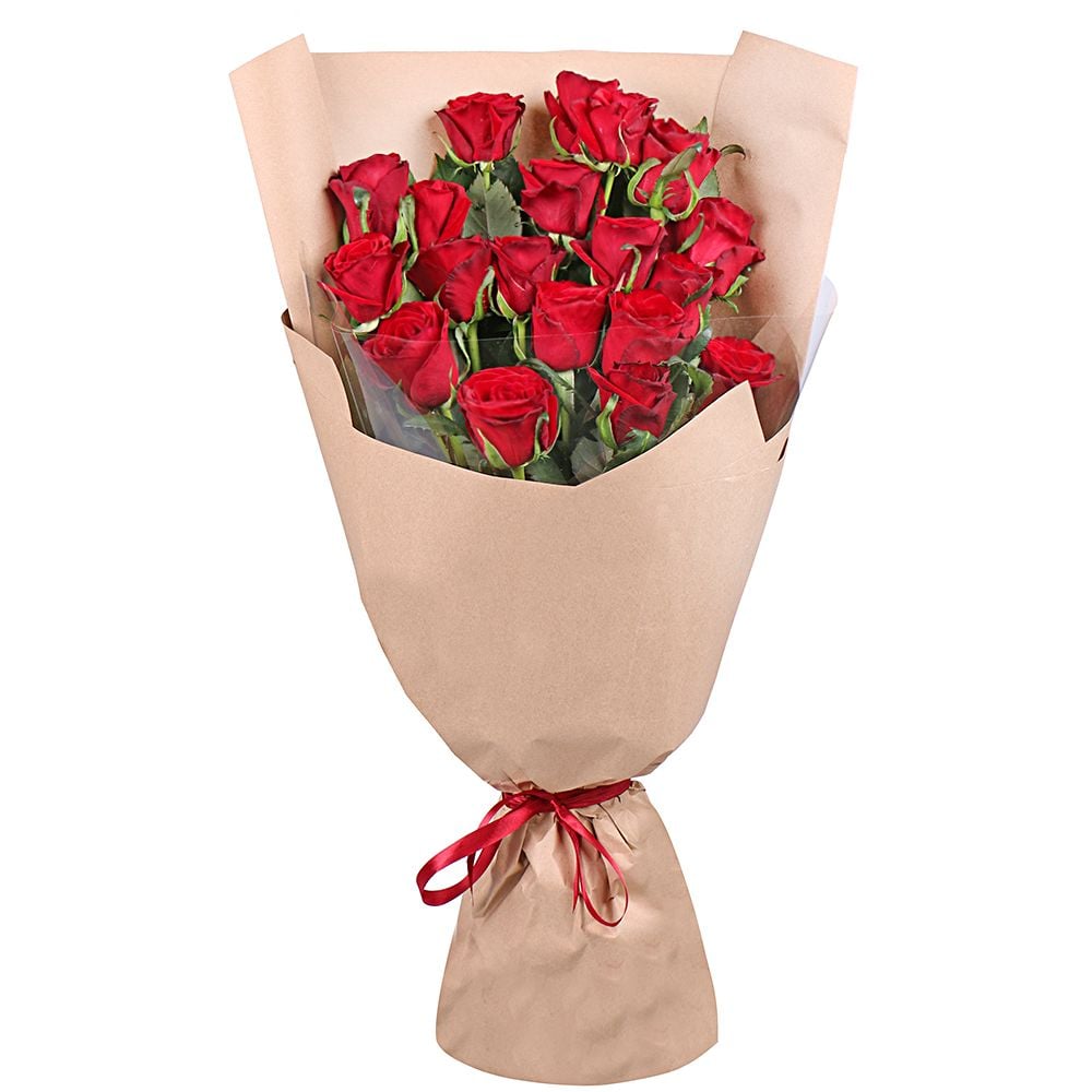 Букет 19 красных роз (высокие) Ороклини