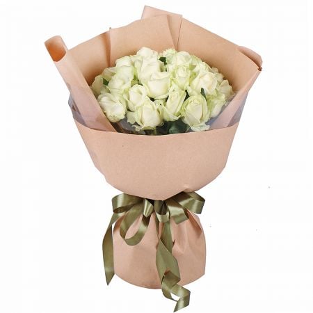 25 белых роз  Кирьят-Шмона