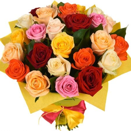 25 разноцветных роз Рейндсбург