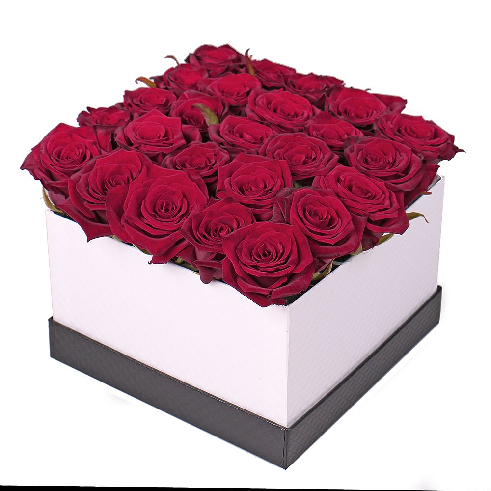 25 roses in a box Solonitsevka