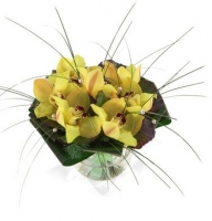 Свадебный букет из желтых орхидей