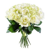 Диамант - Бизнес букет - Розы белые 25 шт