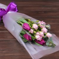 3 тюльпана и розы (от 3 шт) Сумы