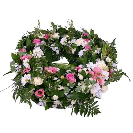 Funeral wreath of flowers