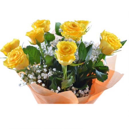 Букет Апрель 9 желтых роз Лимите Сулларно