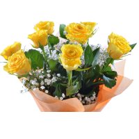 Букет Квітень 9 жовтих троянд