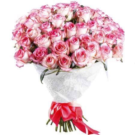 51 white and pink rose Dnipro
