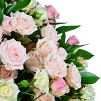 Букет Бело-розовый (из кустовой розы)