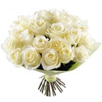 Букет Білий шовк 25 троянд 70 см