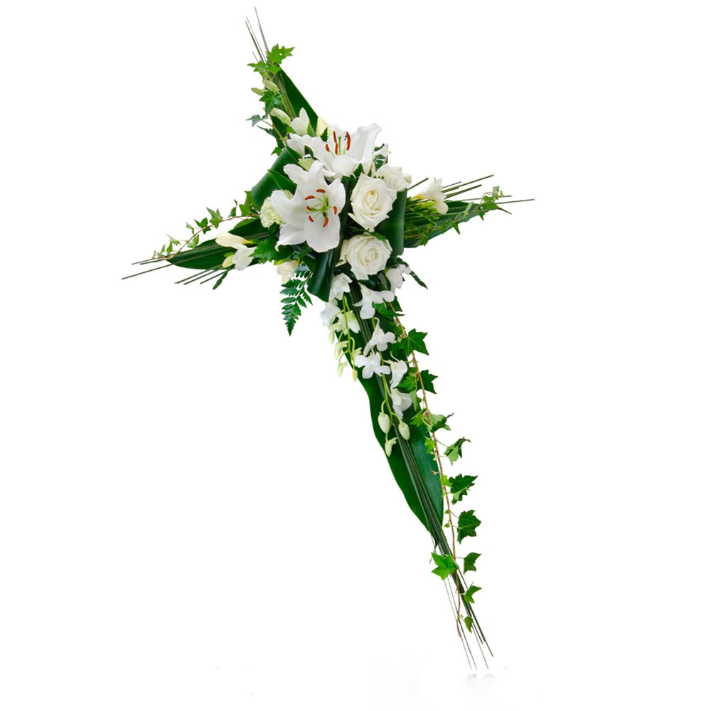  Bouquet Funeral Cross
													