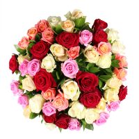 Multicolored roses (51 pcs) Belo Horizonte