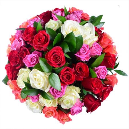 Multicolored roses (51 pcs) Multicolored roses (51 pcs)