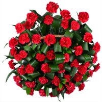 Funeral basket of carnations
