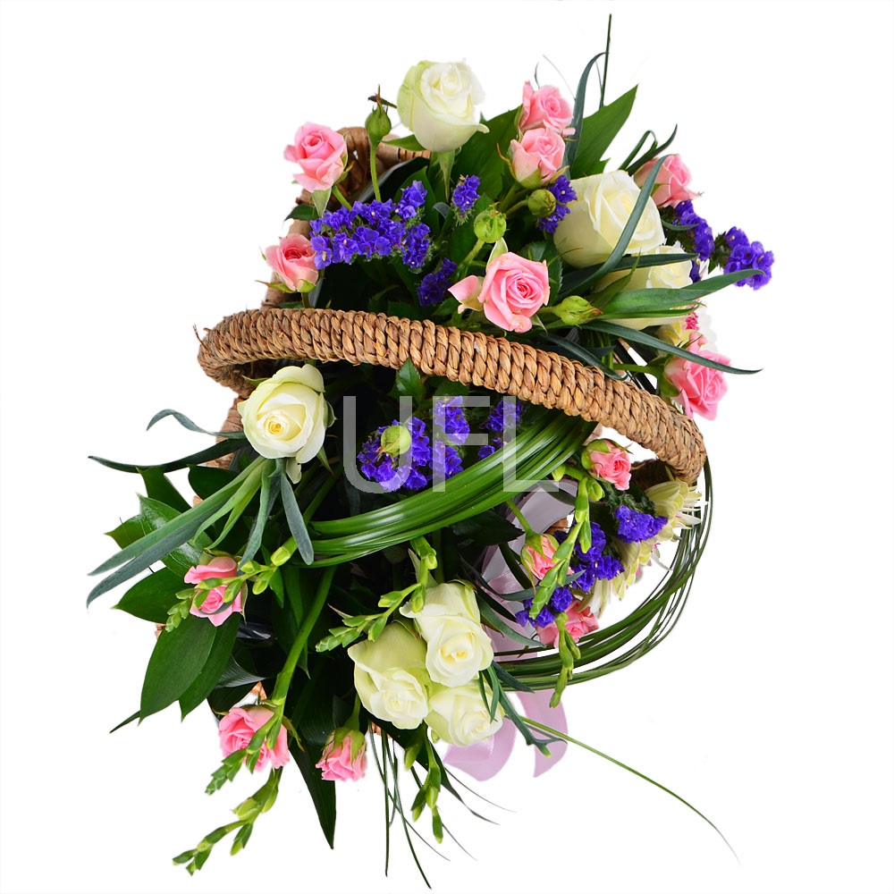 Flower basket with ribbon Flower basket with ribbon