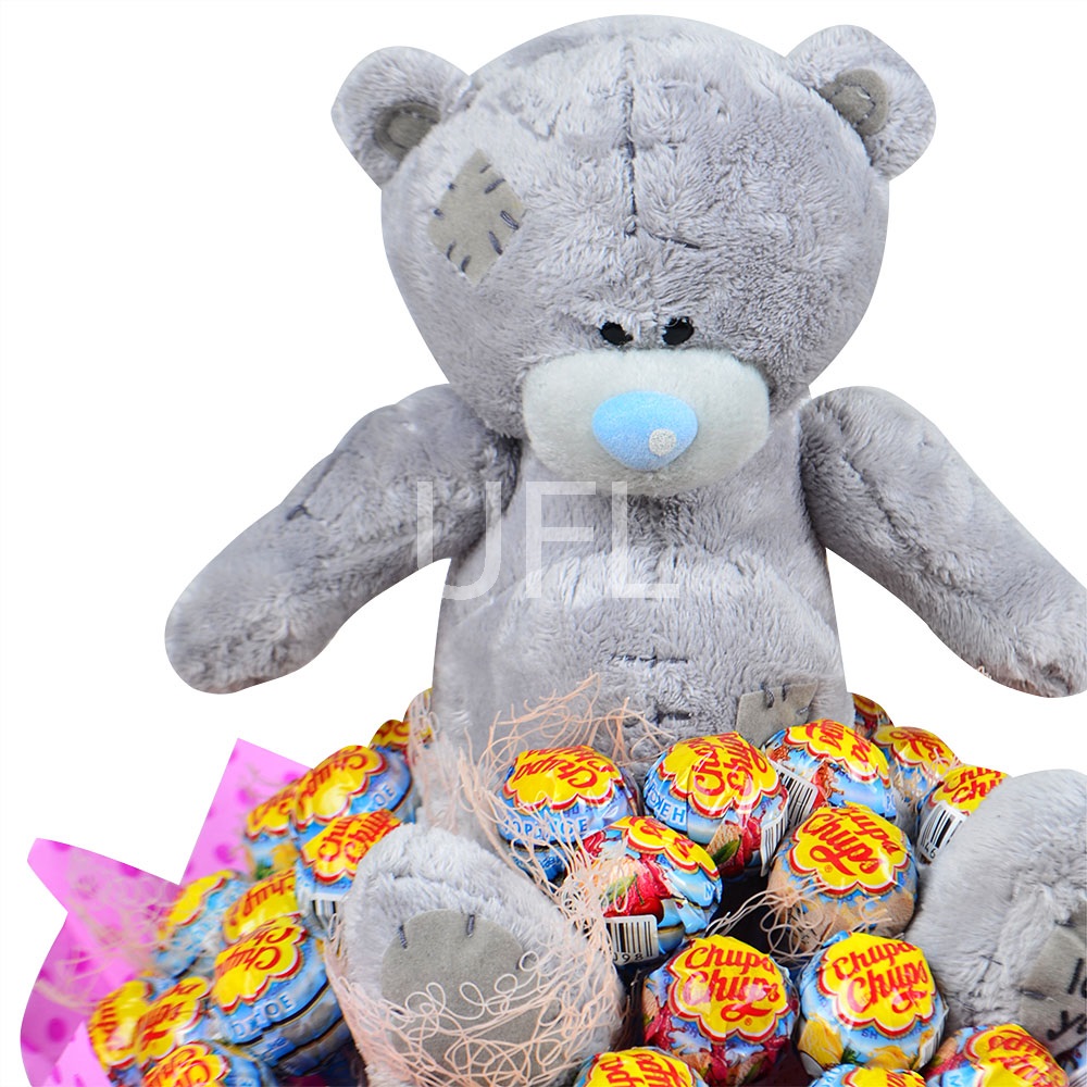 Lollipop bouquet with teddy