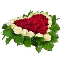 Bouquet Red-and-white heart