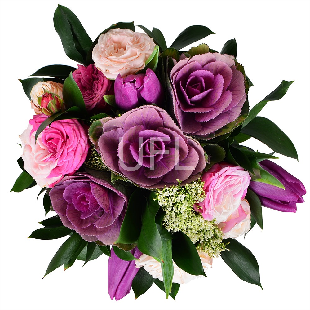 Букет квітів Рожево-фіолетовий
													