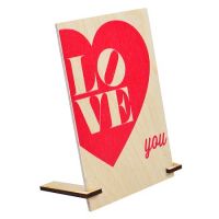 Деревянная открытка LOVE YOU Хоума