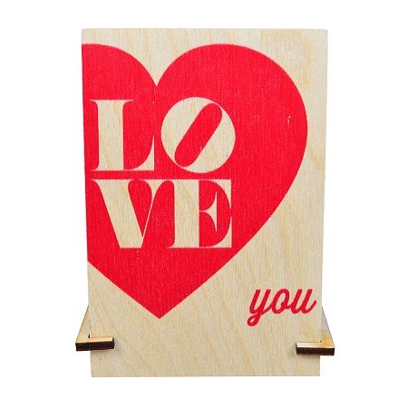 Деревянная открытка LOVE YOU Деревянная открытка LOVE YOU