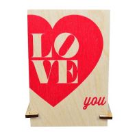 Деревянная открытка LOVE YOU