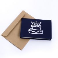 Happy birthday Greeting Card (cake, blue)