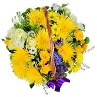 Basket of sunny flowers