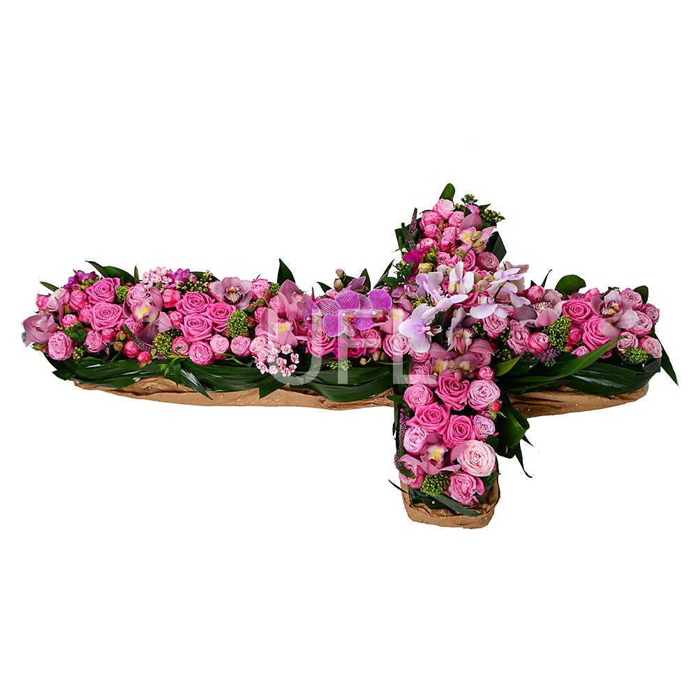 Похоронний хрест з квітів