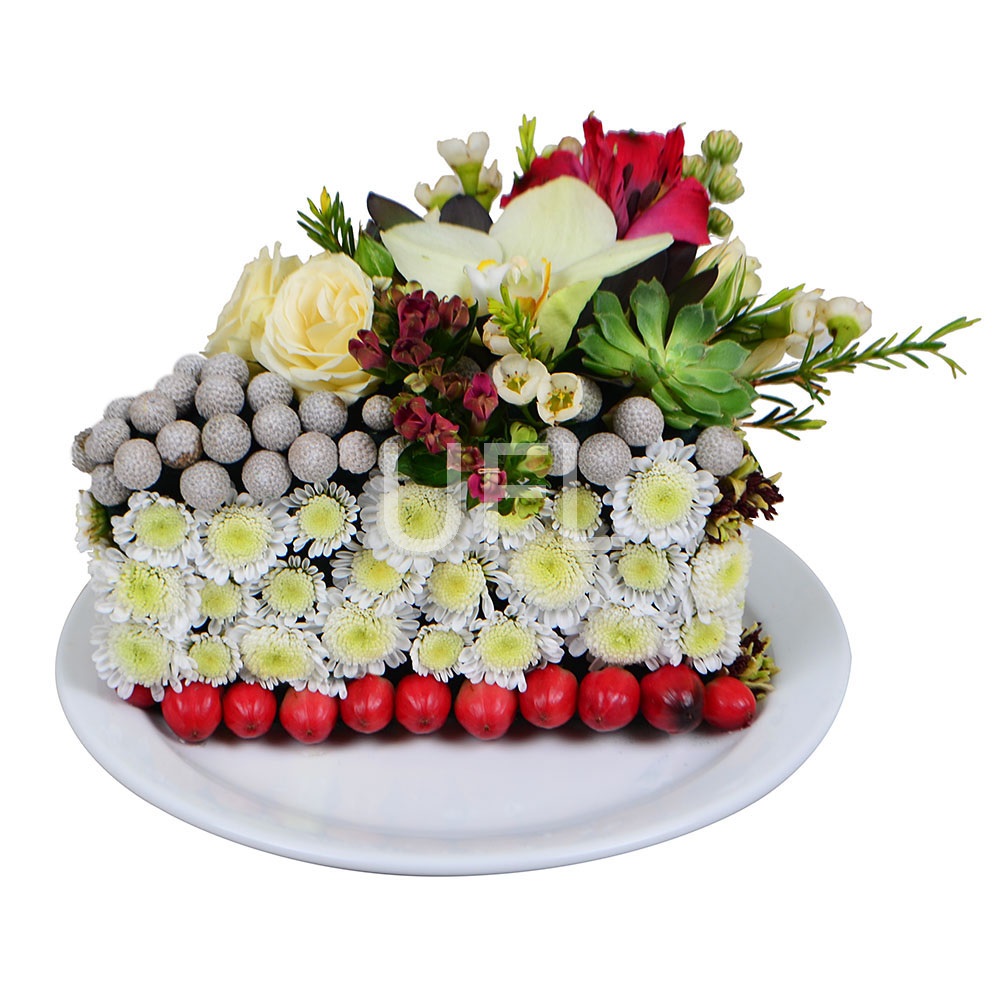  Букет Квітковий тортик
													