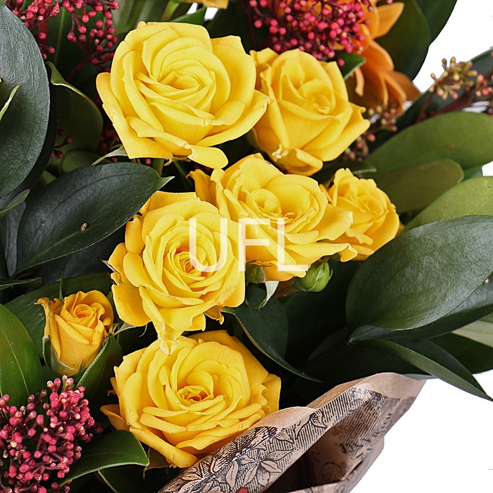 Mix of 9 Flowers in Yellow Tones Mix of 9 Flowers in Yellow Tones