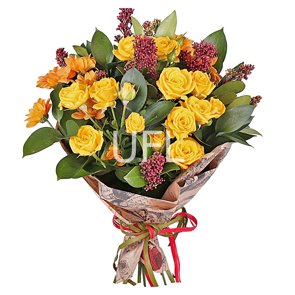 Mix of 9 Flowers in Yellow Tones