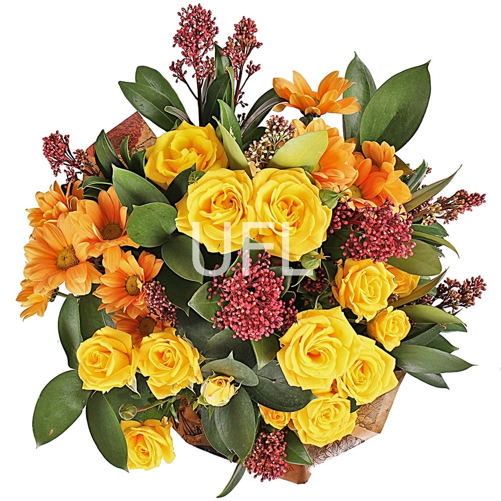 Mix of 9 Flowers in Yellow Tones