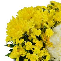 Puppy in a Basket of Flowers