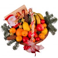 Новогодняя корзина - Фрукты и сладости Запорожье