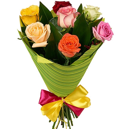 7 разноцветных роз Кирьят-Шмона