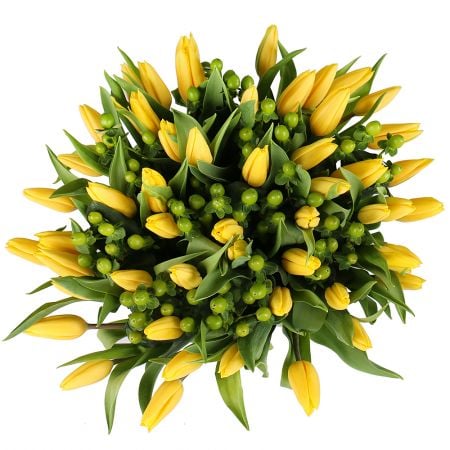 Желтые тюльпаны 51 шт
