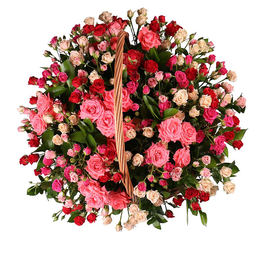 Basket with roses