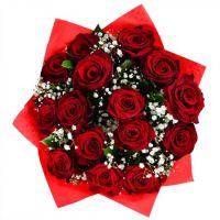 Букет Розы с гипсофилой 15 шт